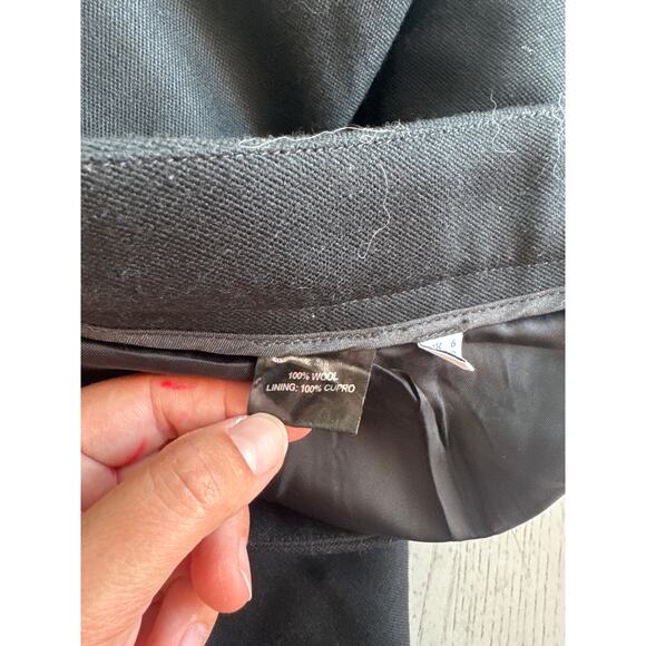 J.W. Anderson Black 100% Wool Slacks Asymmetrical Cropped Corporate Baddie (T) - Picture 6 of 9